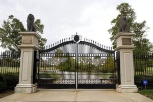 Entry gates to a magnificent mansion