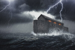 Noah's ark in a storm