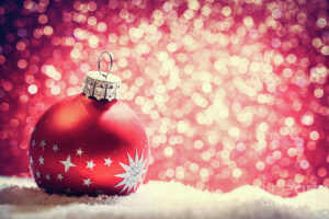 A red glittery ornament